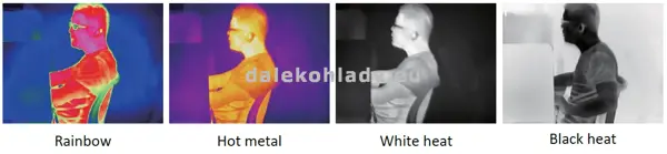 Rôzne farebné obrazové režimy termovízia Omegon Thermalfox