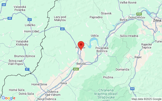 Google map: Trenčianska 452/13, 02001 Púchov, Slovensko
